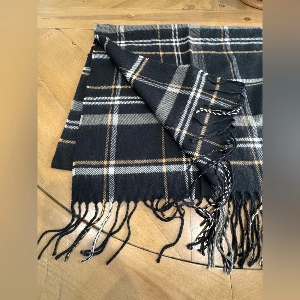 STEVE MADDEN Mens Wide Plaid Fringed Winter Scarf